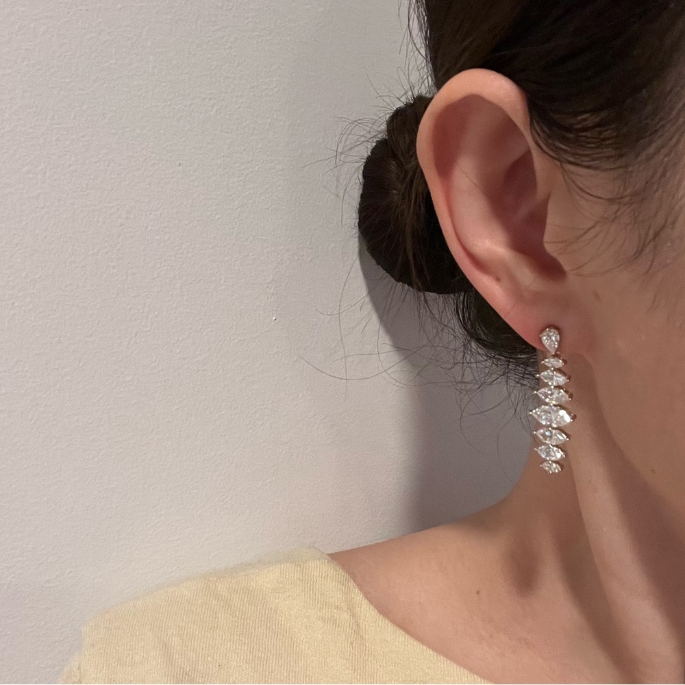 NEW Diamonique Diamonds Drop Cocktail Earrings